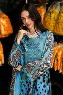 CHARIZMA-3PC KHADDAR PRINTED EMB SHIRT WITH KHADDAR PRINTED DUPATTA AND PRINT TROUSER-BIC-
