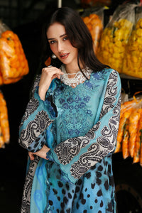 CHARIZMA-3PC KHADDAR PRINTED EMB SHIRT WITH KHADDAR PRINTED DUPATTA AND PRINT TROUSER-BIC-