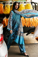 CHARIZMA-3PC KHADDAR PRINTED EMB SHIRT WITH KHADDAR PRINTED DUPATTA AND PRINT TROUSER-BIC-