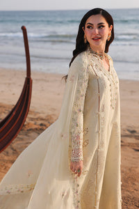 QALAMQAR-3PC LAWN LASERCUTWORK EMBROIDERED SHIRT WITH KHAADI NET EMBROIDERED DUPATTA AND TROUSER -BIC-4785