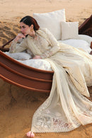 QALAMQAR-3PC LAWN LASERCUTWORK EMBROIDERED SHIRT WITH KHAADI NET EMBROIDERED DUPATTA AND TROUSER -BIC-4785