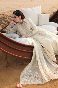 QALAMQAR-3PC LAWN LASERCUTWORK EMBROIDERED SHIRT WITH KHAADI NET EMBROIDERED DUPATTA AND TROUSER -BIC-4785