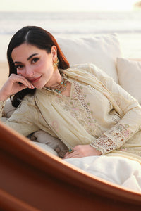 QALAMQAR-3PC LAWN LASERCUTWORK EMBROIDERED SHIRT WITH KHAADI NET EMBROIDERED DUPATTA AND TROUSER -BIC-4785