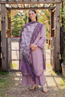 GARNET-3PIECE LAWN EMBROIDERED SHIRT WITH CHIFFON PRINTED DUPATTA AND TROUSER-BIC-4856