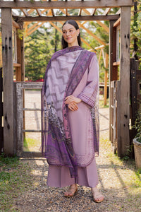 GARNET-3PIECE LAWN EMBROIDERED SHIRT WITH CHIFFON PRINTED DUPATTA AND TROUSER-BIC-4856