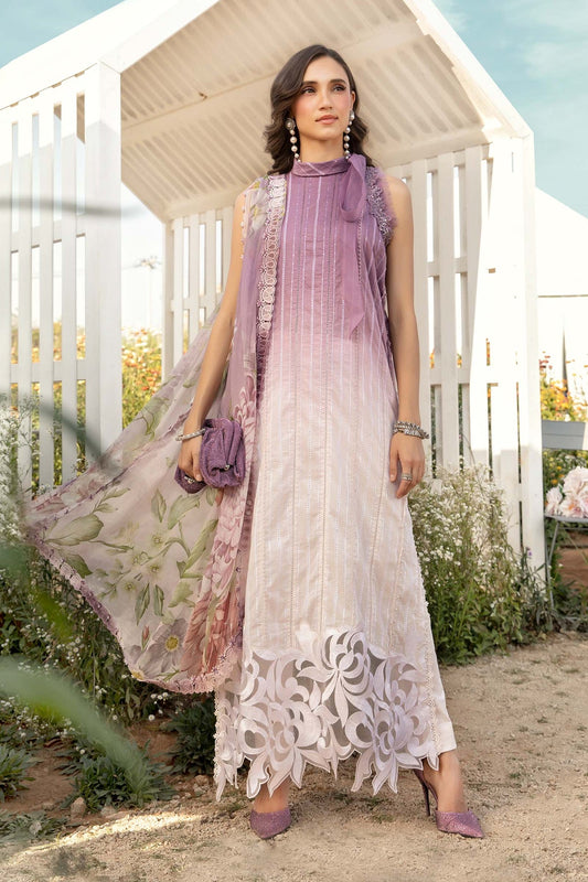 MARIA.B-3PC LAWN PRINTED SHIRT WITH CHIFFON PRINT DUPATTA AND PRINT TROUSER-BIC-2511   (DELIVERY AFTER 15 DAYS)