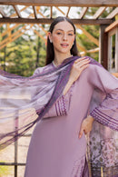 GARNET-3PIECE LAWN EMBROIDERED SHIRT WITH CHIFFON PRINTED DUPATTA AND TROUSER-BIC-4856