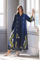LULUSAR -RAW SILK 2PC -RAW SILK SHIRT EMBROIDRED AND RAW SILK EMBROIDERED TROUSER-5151