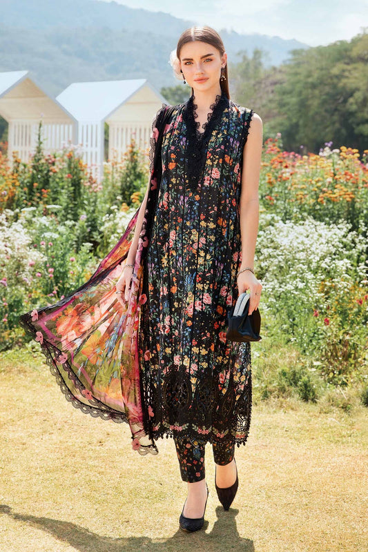 MARIA.B-3PC LAWN PRINTED SHIRT WITH CHIFFON PRINT DUPATTA AND PRINT TROUSER-BIC-2504