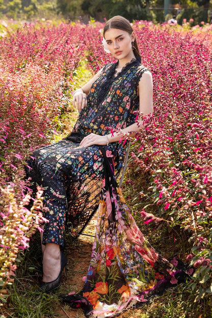 MARIA.B-3PC LAWN PRINTED SHIRT WITH CHIFFON PRINT DUPATTA AND PRINT TROUSER-BIC-2504
