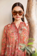 MARIA.B-3PC LAWN PRINTED SHIRT WITH CHIFFON PRINT DUPATTA AND PRINT TROUSER-BIC-2505