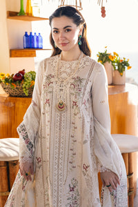 QALAMQAR-3PC LAWN EMBROIDERED SHIRT WITH CHIFFOON PRINT DUPATTA AND EMB TROUSER-BIC-4652
