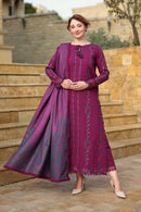 RANG RASIYA-3PC DHANAK EMBROIDERED SHIRT WITH WOOL PRINTED SHAWL AND TROUSER -BIC-5188
