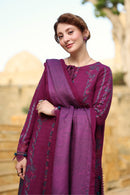 RANG RASIYA-3PC DHANAK EMBROIDERED SHIRT WITH WOOL PRINTED SHAWL AND TROUSER -BIC-5188