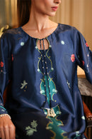 LULUSAR-2PC-SHAMOZE SILK PRINTED SHIRT WITH SILK TROUSER-BIC-9015