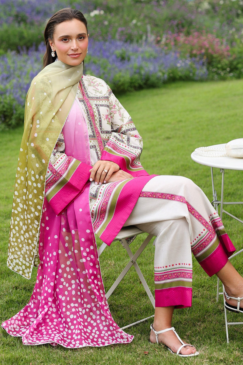 JAZMIN-3PC KHADDAR PRINTED SHIRT WITH KHADDAR PRINTED DUPATTA AND PRINTED TROUSER-BIC-2625