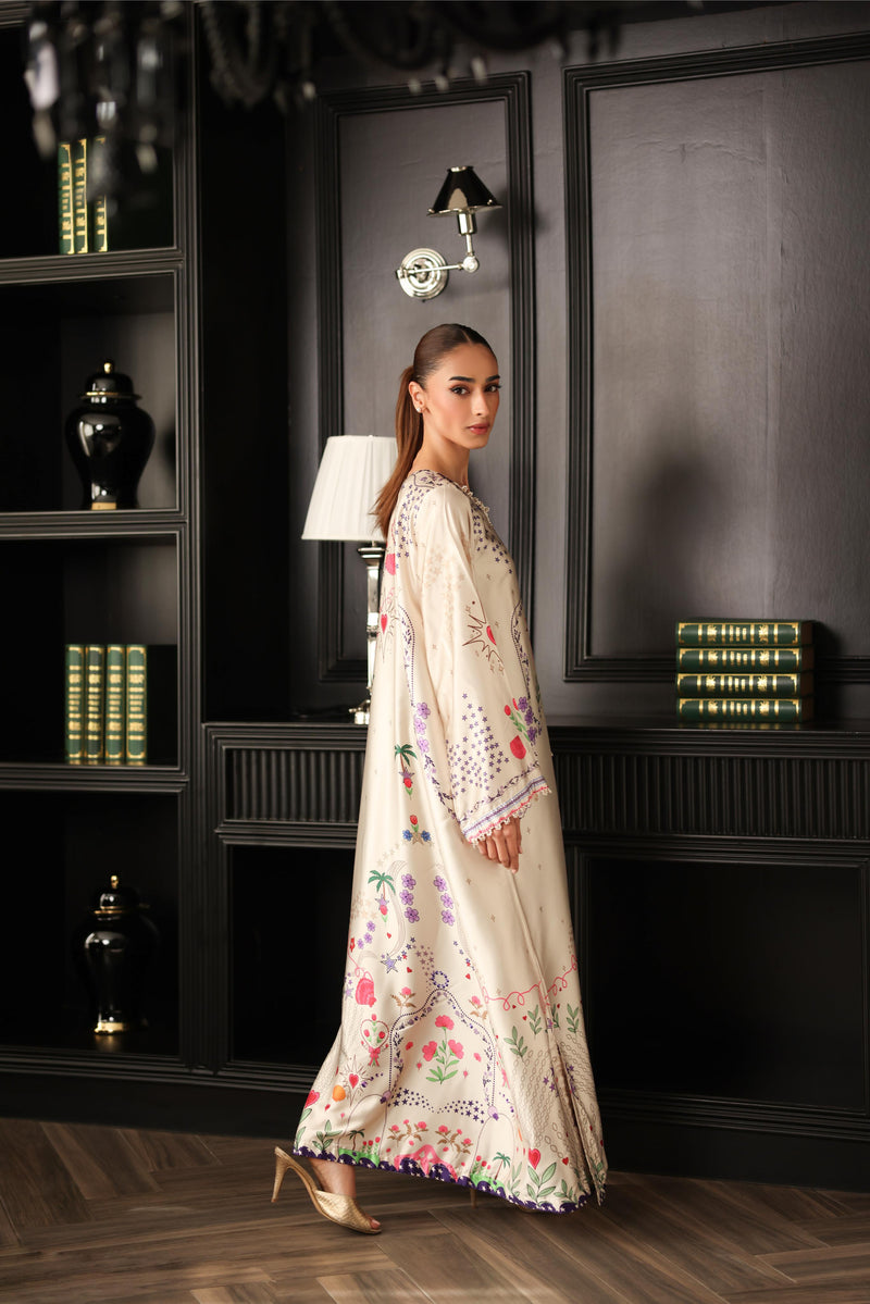 LULUSAR-2PC-SHAMOZE SILK PRINTED SHIRT WITH SILK TROUSER-BIC-9014