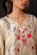 LULUSAR-2PC-SHAMOZE SILK PRINTED SHIRT WITH SILK TROUSER-BIC-9014