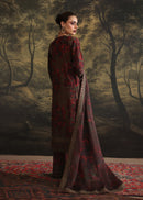 ZAINAB CHOTANI-3PC SHAMOZE SILK PRINTED EMBROIDERED SHIRT WITH SOFT SILK PRINTED EMB DUPATTA & EMB TROUSER BIC-
