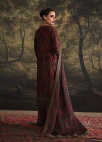 ZAINAB CHOTANI-3PC SHAMOZE SILK PRINTED EMBROIDERED SHIRT WITH SOFT SILK PRINTED EMB DUPATTA & EMB TROUSER BIC-
