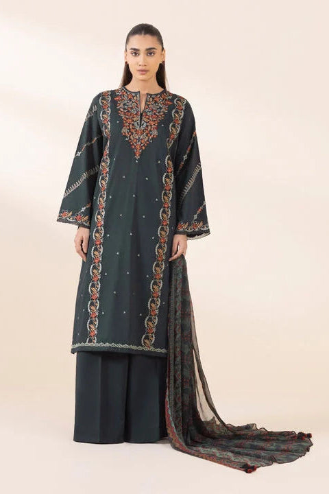 SAPPHIRE-3PC LAWN EMBROIDERED SHIRT WITH MONARK PRINT DUAPATTA AND TROUSER-BIC-3651