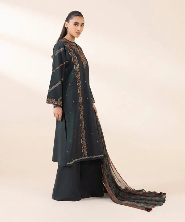 SAPPHIRE-3PC LAWN EMBROIDERED SHIRT WITH MONARK PRINT DUAPATTA AND TROUSER-BIC-3651