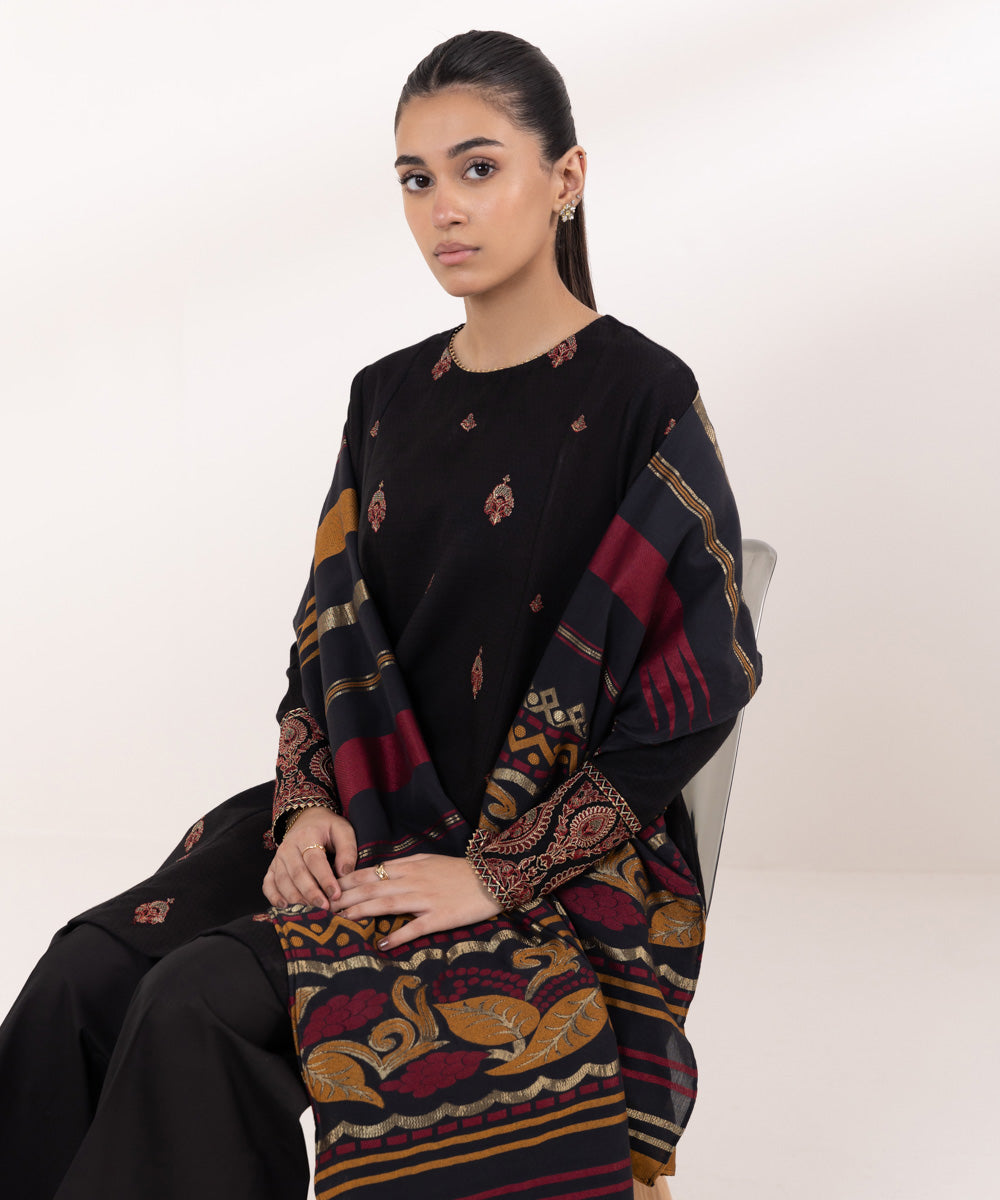 SAPPHIRE- 3PC LAWN  EMBROIDERED SHIRT WITH MONARK PRINT DUPATTA AND TROUSER-BIC-3589