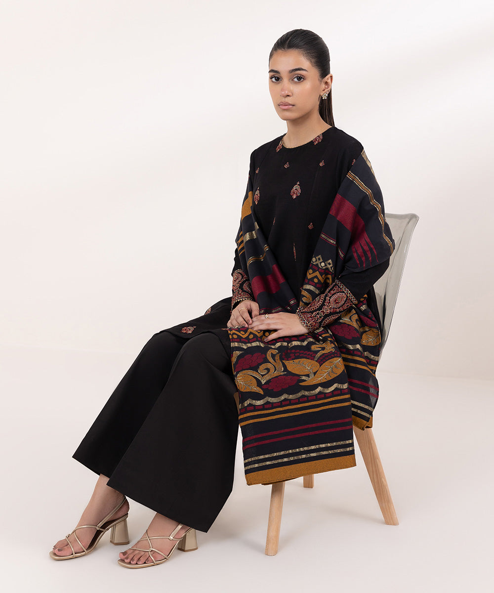SAPPHIRE- 3PC LAWN  EMBROIDERED SHIRT WITH MONARK PRINT DUPATTA AND TROUSER-BIC-3589