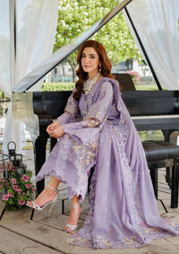 ELAF-3PC LAWN LASERCUTWORK EMBROIDERED SHIRT WITH KHAADI NET EMBROIDERED DUPATTA AND TROUSER -BIC-4780
