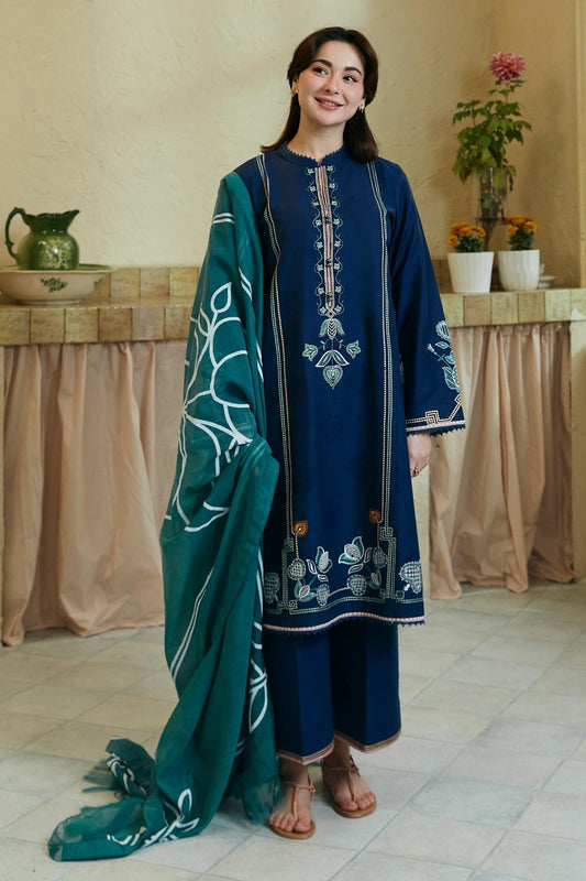 ZARA SHAH JAHAN - 3PC LAWN EMBROIDERED SHIRT WITH PRINTED DUPATTA AND TROUSER-BIC-2736