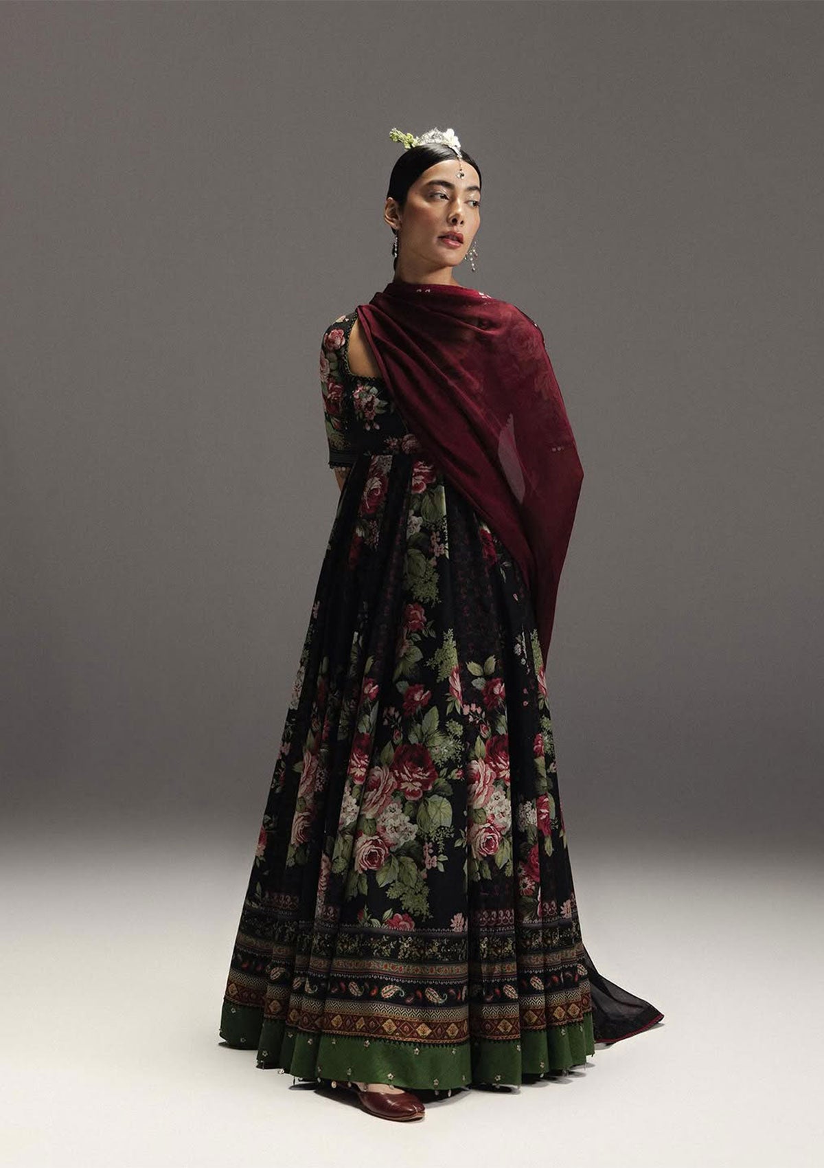 ZARA SHAHJAHAN-FROCK 3PC DIGITAL PRINT FROCKED AND SILK PRINT DUPATTA-AND TROUSER-BIC-