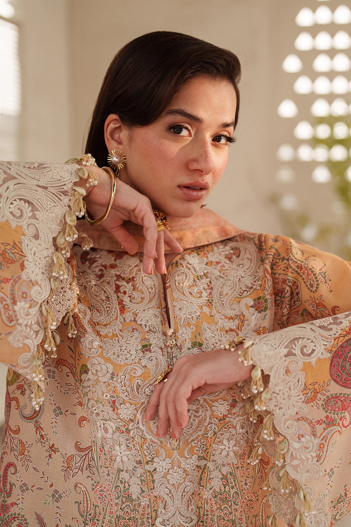 BAROQUE-3PC LAWN DIGITAL PRINTED EMB SHIRT WITH SILK PRINTED EMB DUPATTA AND PRINTED TROUSER-BIC-014