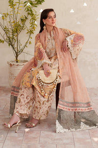 BAROQUE-3PC LAWN DIGITAL PRINTED EMB SHIRT WITH SILK PRINTED EMB DUPATTA AND PRINTED TROUSER-BIC-014
