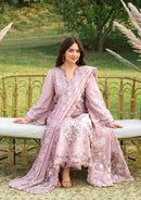 ELAF-3PC DHANAK EMBROIDERED SHIRT WITH DHANAK EMBROIDERED SHAWL AND TROUSER-BIC-5255