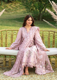 ELAF-3PC DHANAK EMBROIDERED SHIRT WITH DHANAK EMBROIDERED SHAWL AND TROUSER-BIC-5255