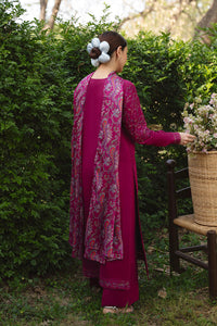 MANNAT-3PC DHANAK EMBROIDERED SHIRT WITH WOOL PRINTED SHAWL AND TROUSER-BIC-5219
