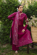 MANNAT-3PC DHANAK EMBROIDERED SHIRT WITH WOOL PRINTED SHAWL AND TROUSER-BIC-5219