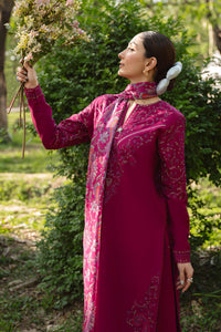 MANNAT-3PC DHANAK EMBROIDERED SHIRT WITH WOOL PRINTED SHAWL AND TROUSER-BIC-5219