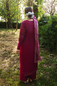 MANNAT-3PC DHANAK EMBROIDERED SHIRT WITH WOOL PRINTED SHAWL AND TROUSER-BIC-5219