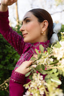 MANNAT-3PC DHANAK EMBROIDERED SHIRT WITH WOOL PRINTED SHAWL AND TROUSER-BIC-5219