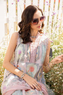 MARIA.B-3PC LAWN EMBROIDERED PRINTED SHIRT WITH CHIFFON PRINT DUPATTA AND PRINT TROUSER-BIC-2522