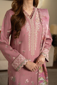 JAZMIN-3PC DHANAK EMBROIDERED SHIRT WITH WOOL PRINTED SHAWL AND TROUSER-BIC-5023