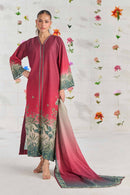 LULUSAR-3PC-SHAMOZE SILK PRINTED SHIRT WITH SILK PRINTED DUPATTA AND SILK TROUSER-BIC-9016