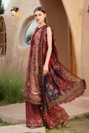 MARIA.B-3PC LAWN EMBROIDERED PRINTED SHIRT WITH CHIFFON PRINT DUPATTA AND PRINT TROUSER-BIC-2518