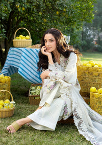 ELAF-3PC DHANAK EMBROIDERED SHIRT WITH DHANAK EMB SHAWL AND TROUSER-BIC-5217