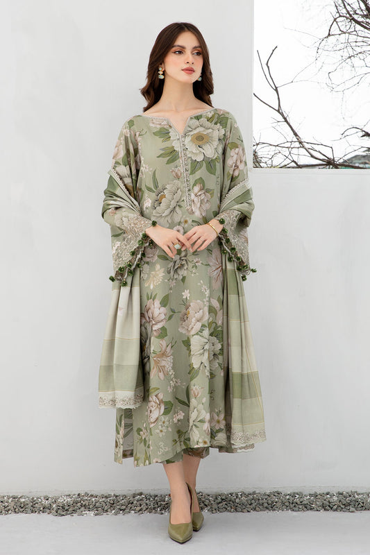 JAZMIN - 3PC LAWN PRINTED SHIRT WITH CHIFFON PRINTED DUAPTTA AND PRINT TROUSER -BIC-2510  (DELIVERY AFTER 15 DAYS)