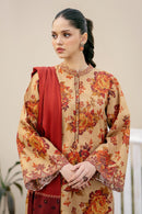 BAROQUE-3PC KHADDAR PRINTED SHIRT WITH KHADDAR PRINT DUPATTA AND PRINT TROUSER-BIC-2632