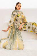 BAROUQE-3PC KARANDI PRINTED SHIRT WITH KARANDI PRINTED DUPATTA AND TROUSER-BIC-2573