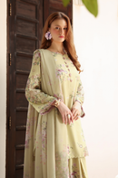 IZNIK-3PC LAWN PRINTED EMB SHIRT WITH SILK PRINTED DUPATTA AND TROUSER-BIC-041