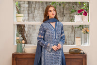 MIRAKHI-3PC LAWN CHIKENKARI EMBROIDERED SHIRT WITH LAWN TUBE SLUB DUPATTA-BIC-6600